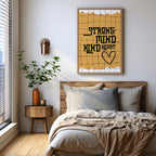 Strong Mind Kind Heart - Modern Abstract Grid Wall Art