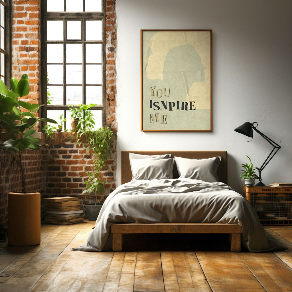 You Inspire Me - Minimalist Silhouette Inspiration Wall Art | Abstract Portrait Poster