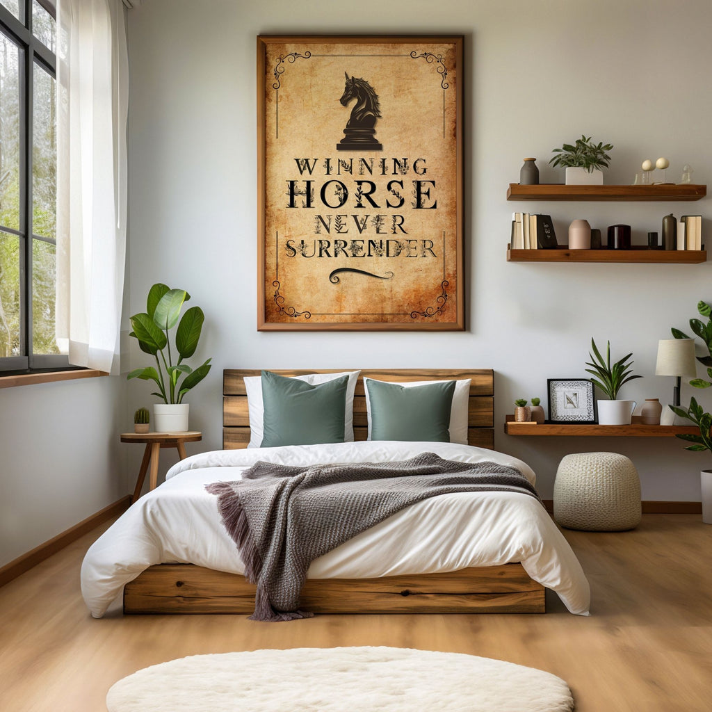Winning Horse Never Surrender Wall Art