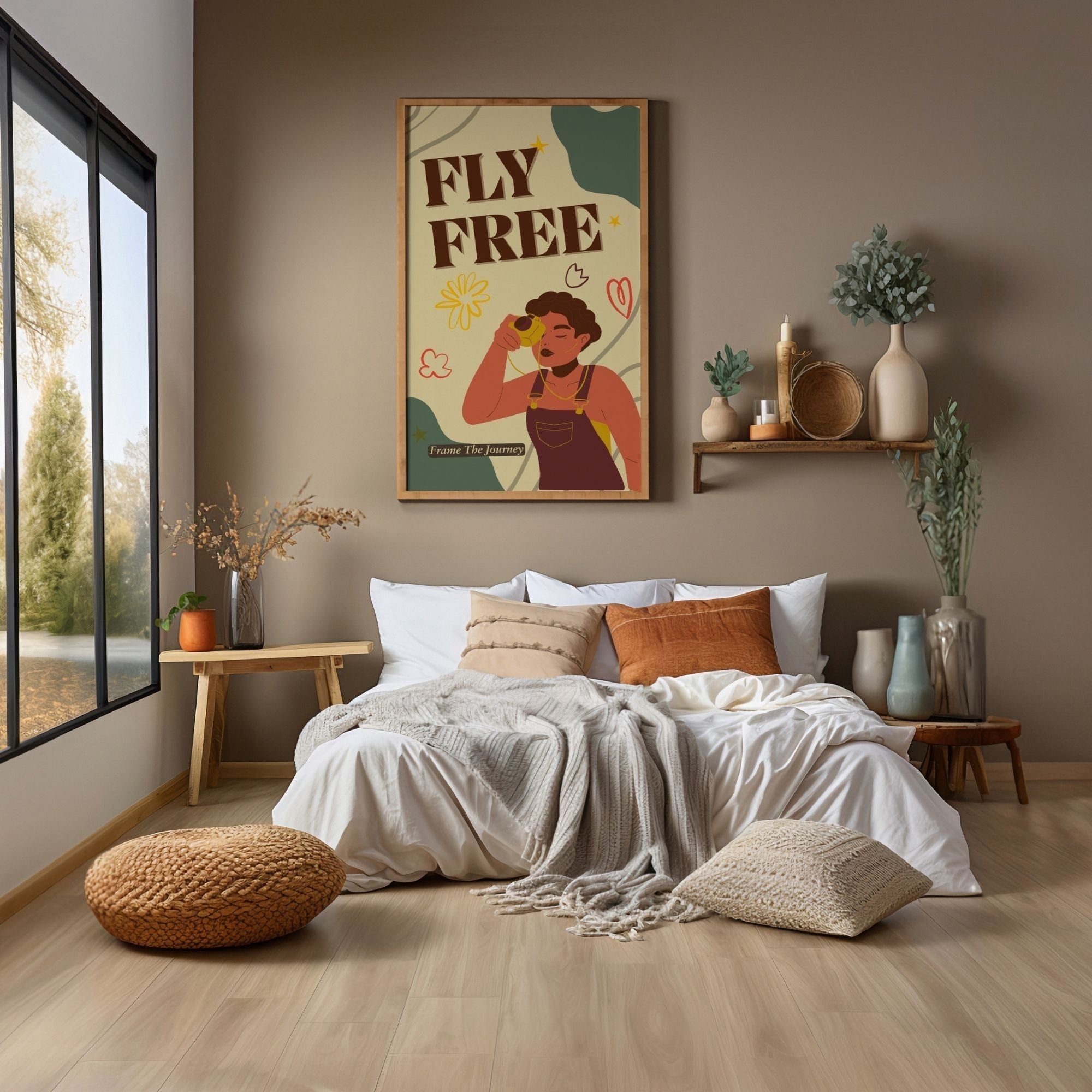 Fly Free - Retro Adventure Empowerment Wall Art