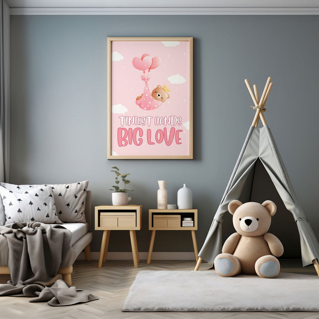 Tiniest Hands, Biggest Love - Nursery Baby Wall Art