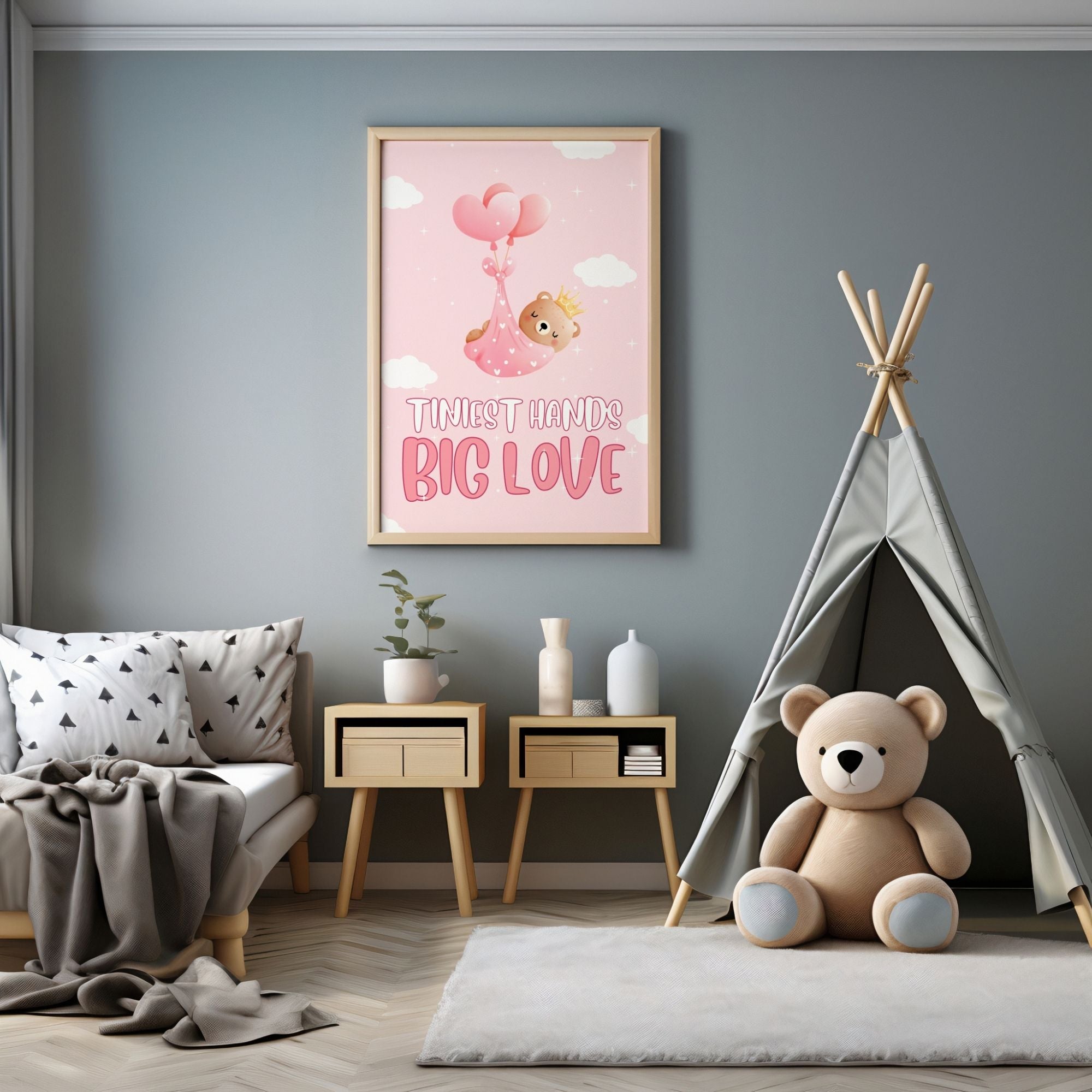 Tiniest Hands, Biggest Love - Nursery Baby Wall Art