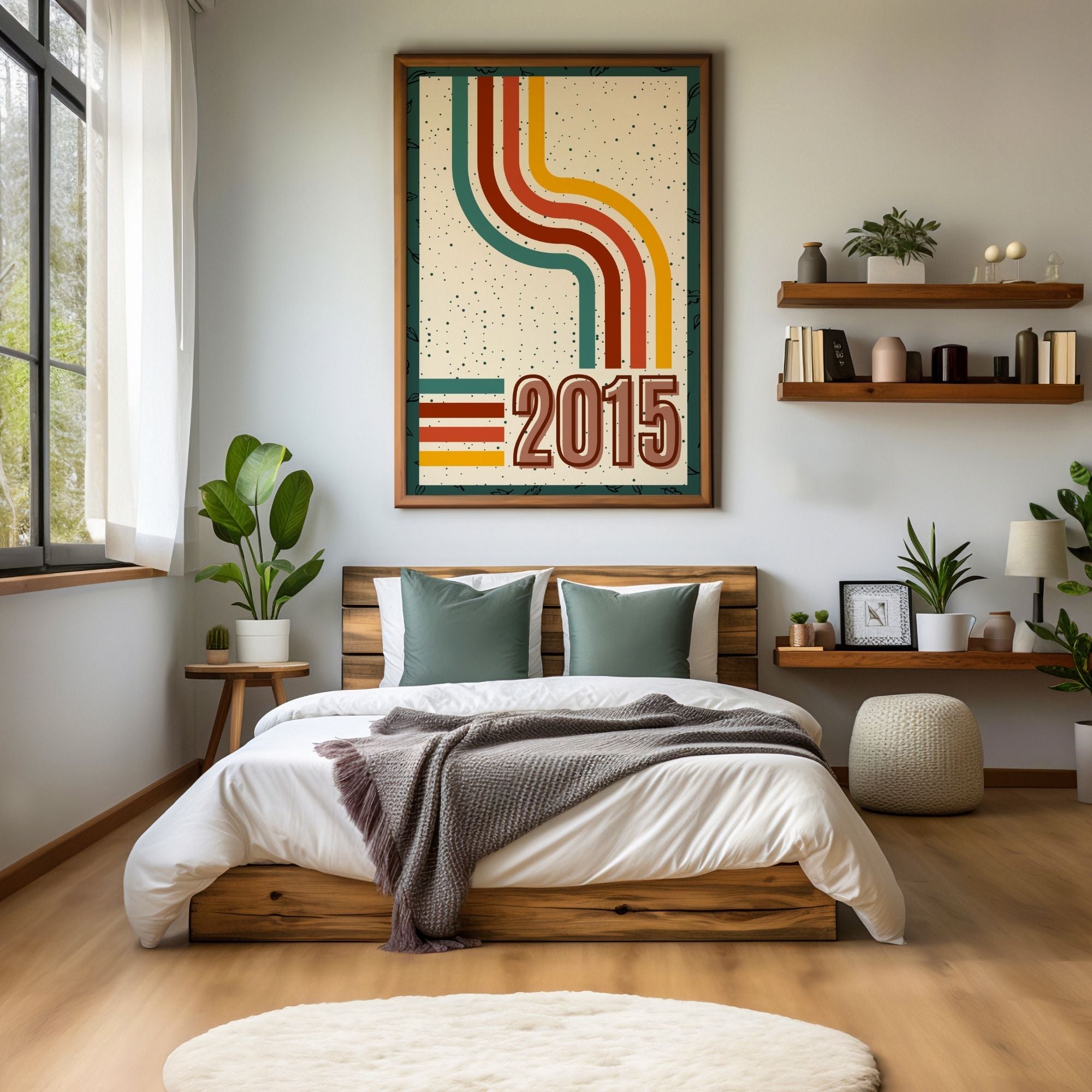 2015 Retro Wave Abstract Wall Art