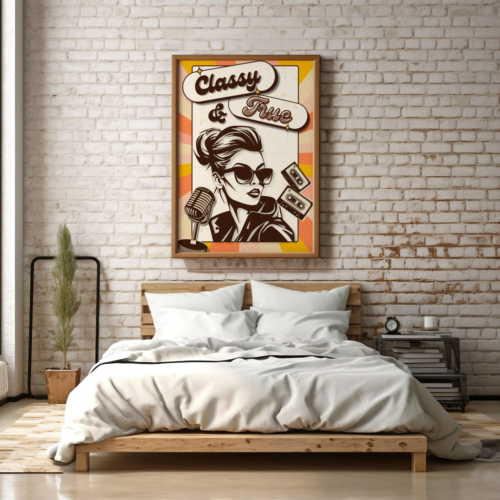 Classy & True - Retro Vintage Fashion Wall Art | 70s Style Woman Poster