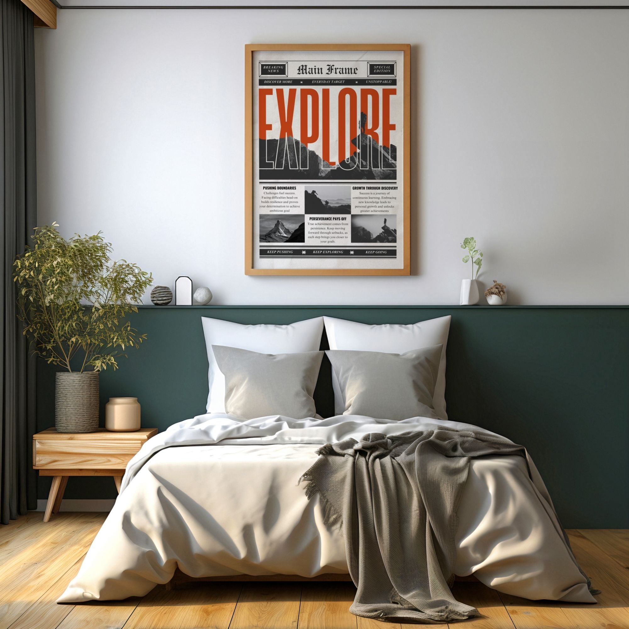 Explore - Main Frame Newspaper Wall Art
