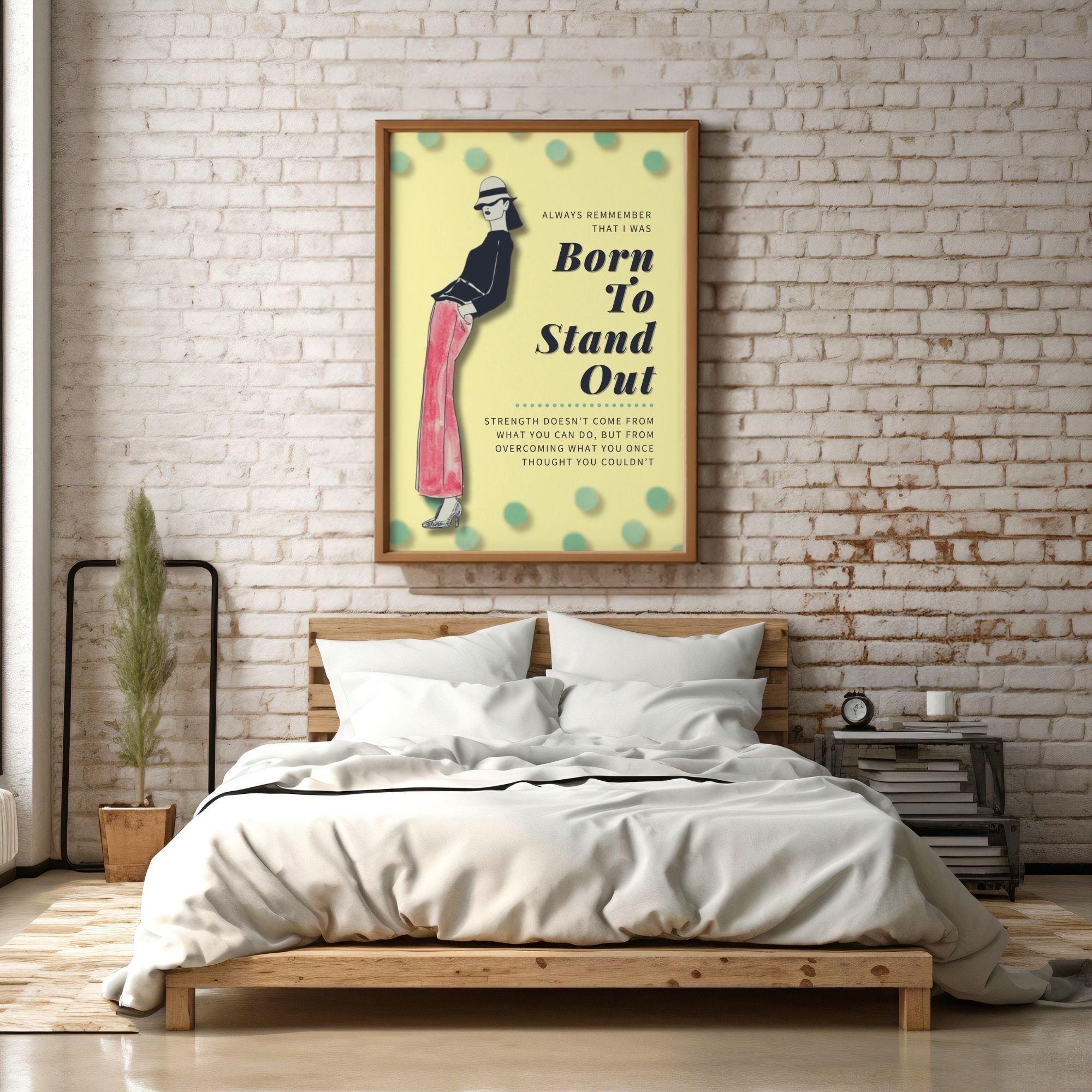 Born To Stand Out - Vintage Fashion Empowerment Wall Art | Elegant Woman Poster