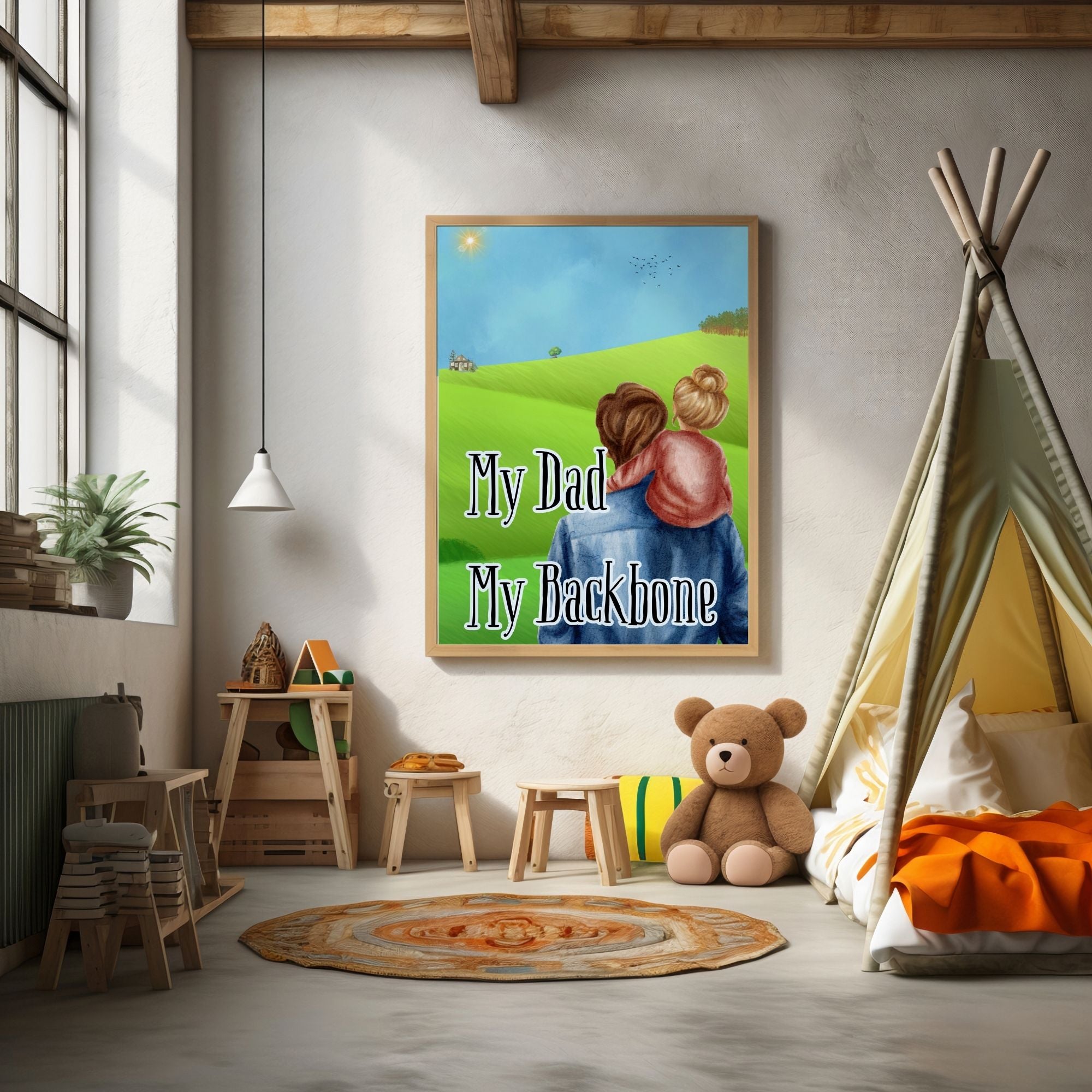 My Dad, My Backbone - Father-Daughter Bond Wall Art