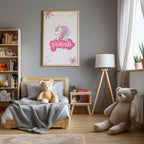 Princess Unicorn Dreamer - Magical Children's Wall Art