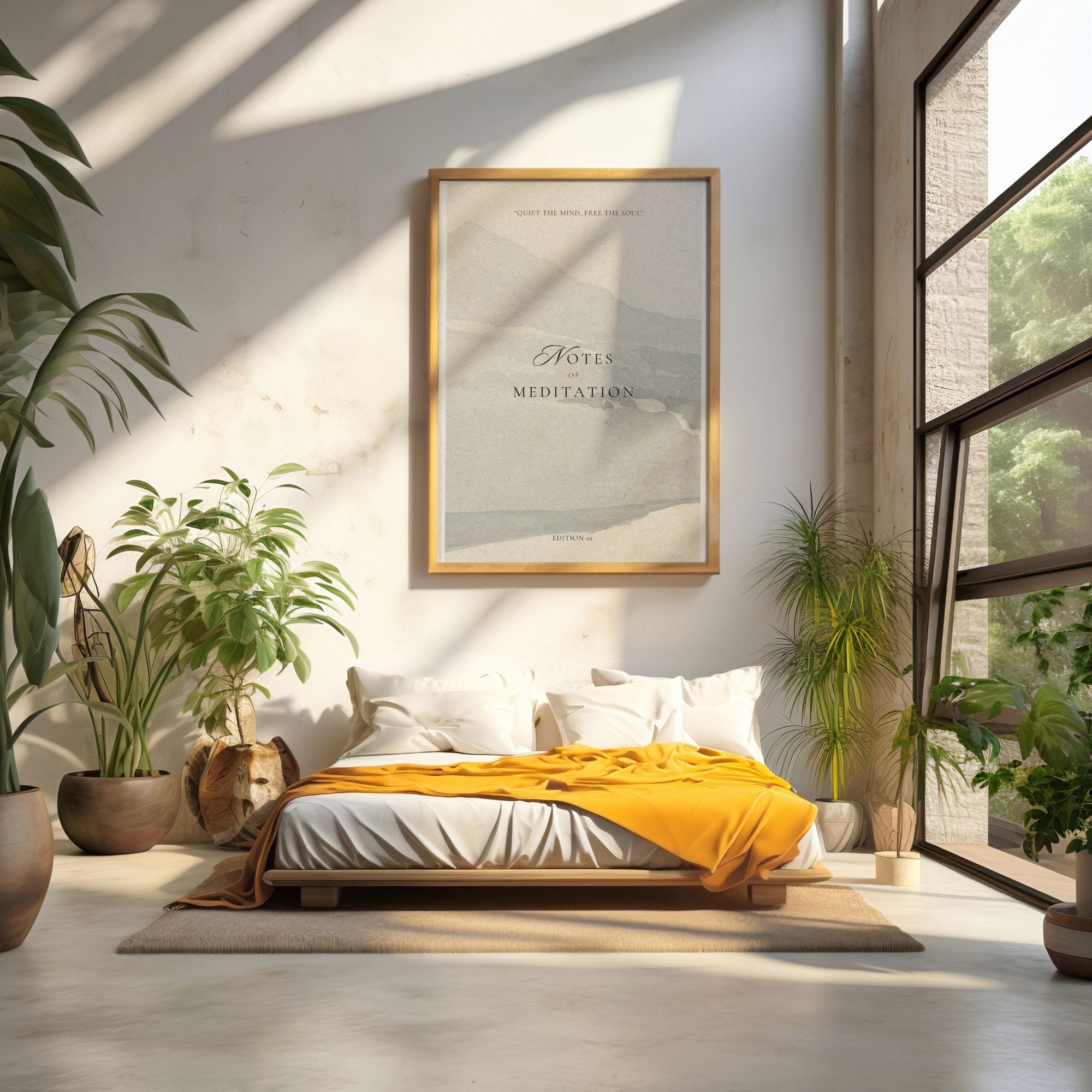 Notes of Meditation - Quiet The Mind, Free The Soul Mindfulness Wall Art