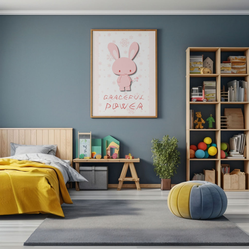 Graceful Power - Minimalist Bunny Winter Wall Art