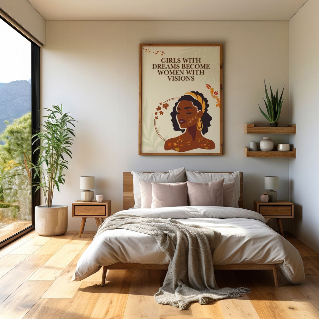 Girls With Dreams Become Women With Visions - Autumn Empowerment Wall Art