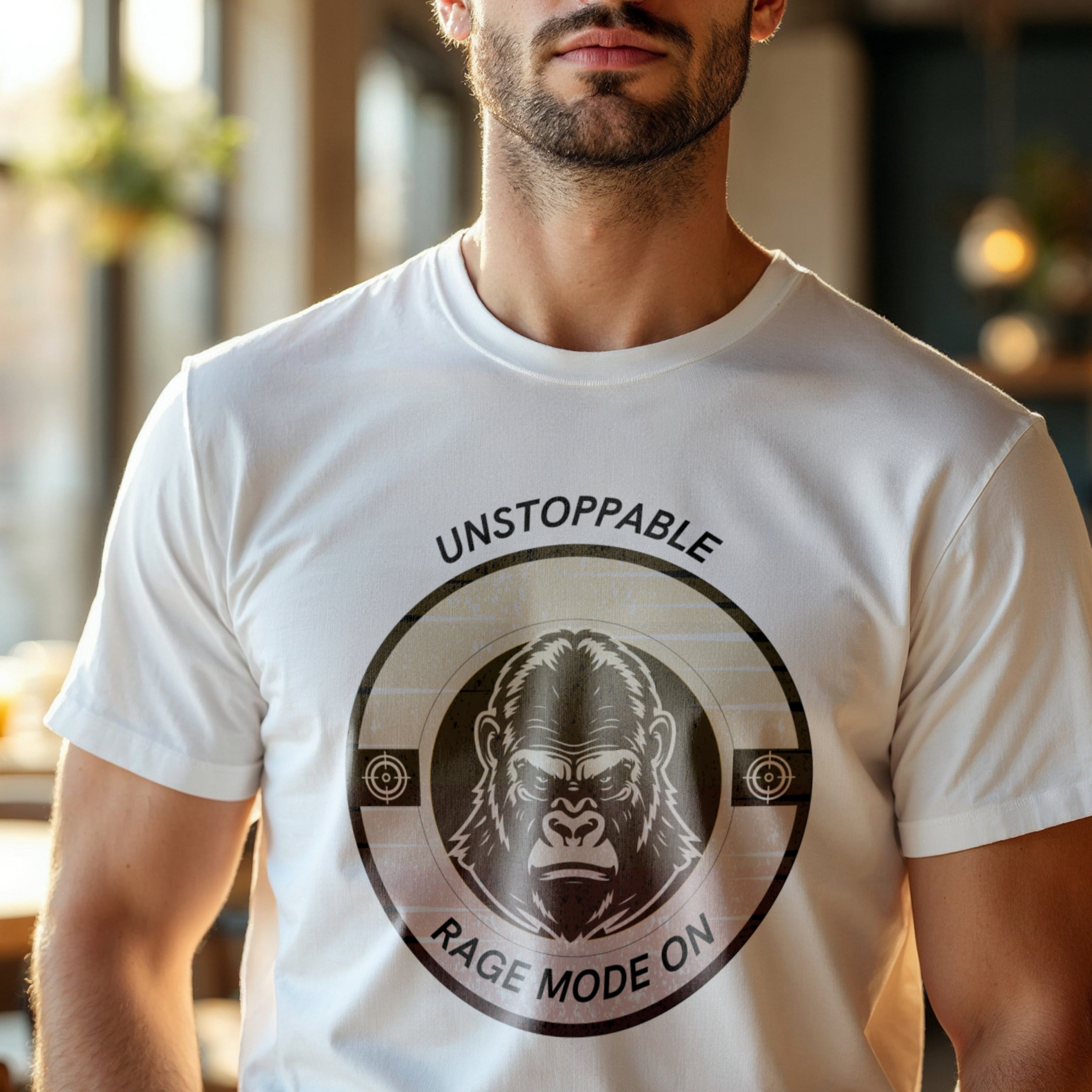 Unstoppable Rage Mode On - Gorilla Fitness Motivational Statement Artwork