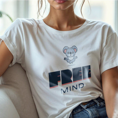 Free Mind - Cute Meditating Koala Zen Mindfulness Mental Freedom Statement Artwork
