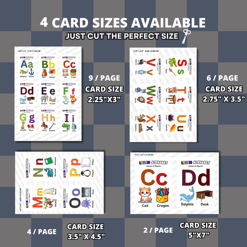 Animals & Objects Alphabet Flashcards