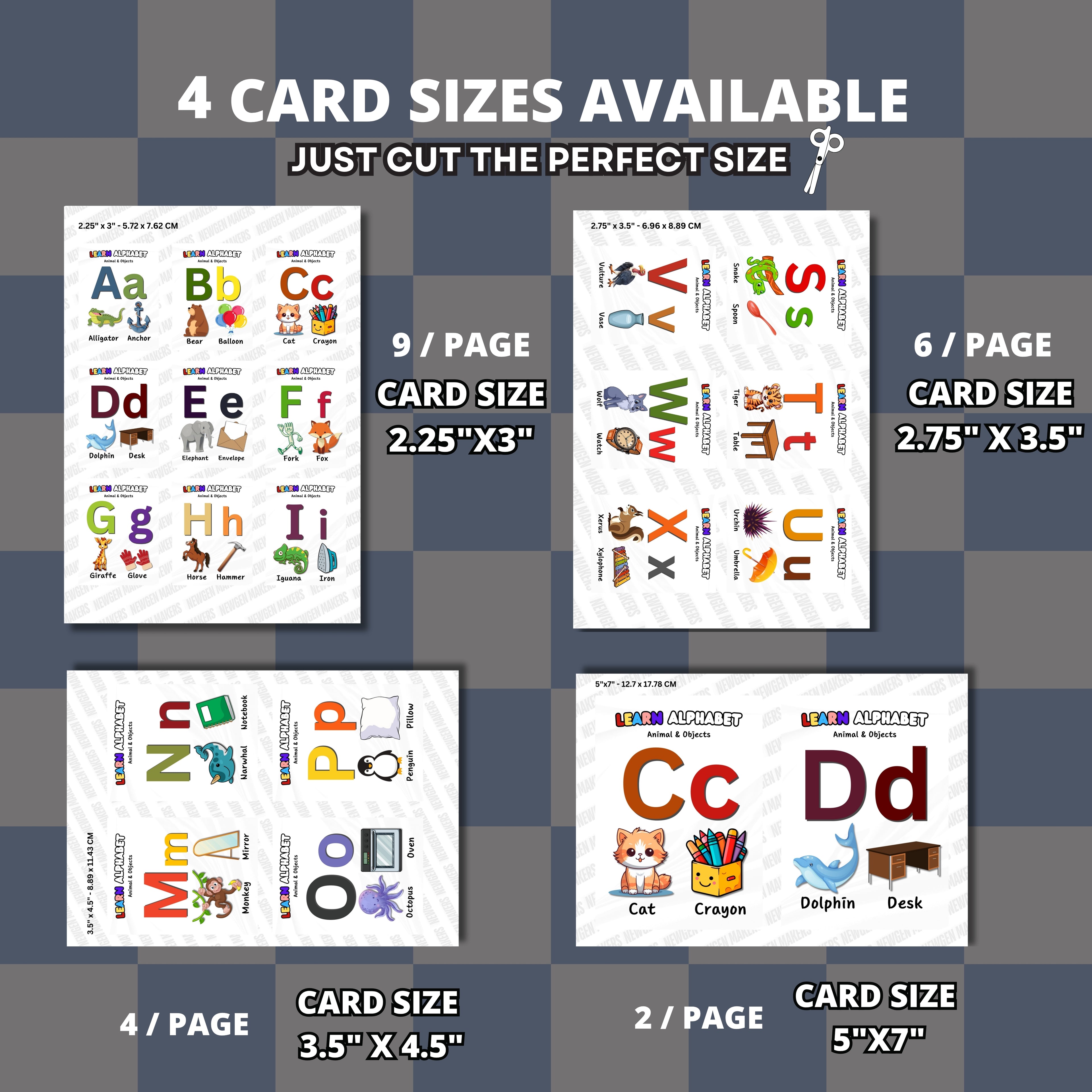 Animals & Objects Alphabet Flashcards