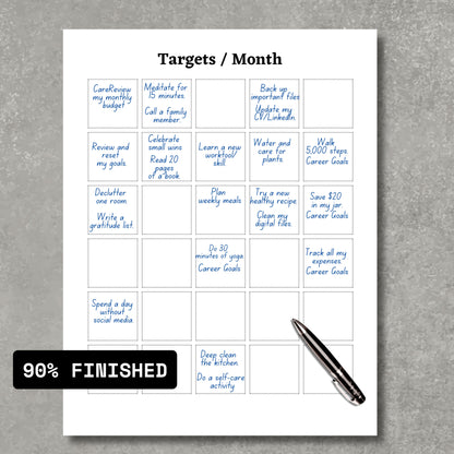 Targets/Month Planner