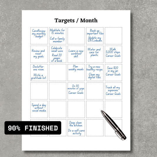 Targets/Month Planner