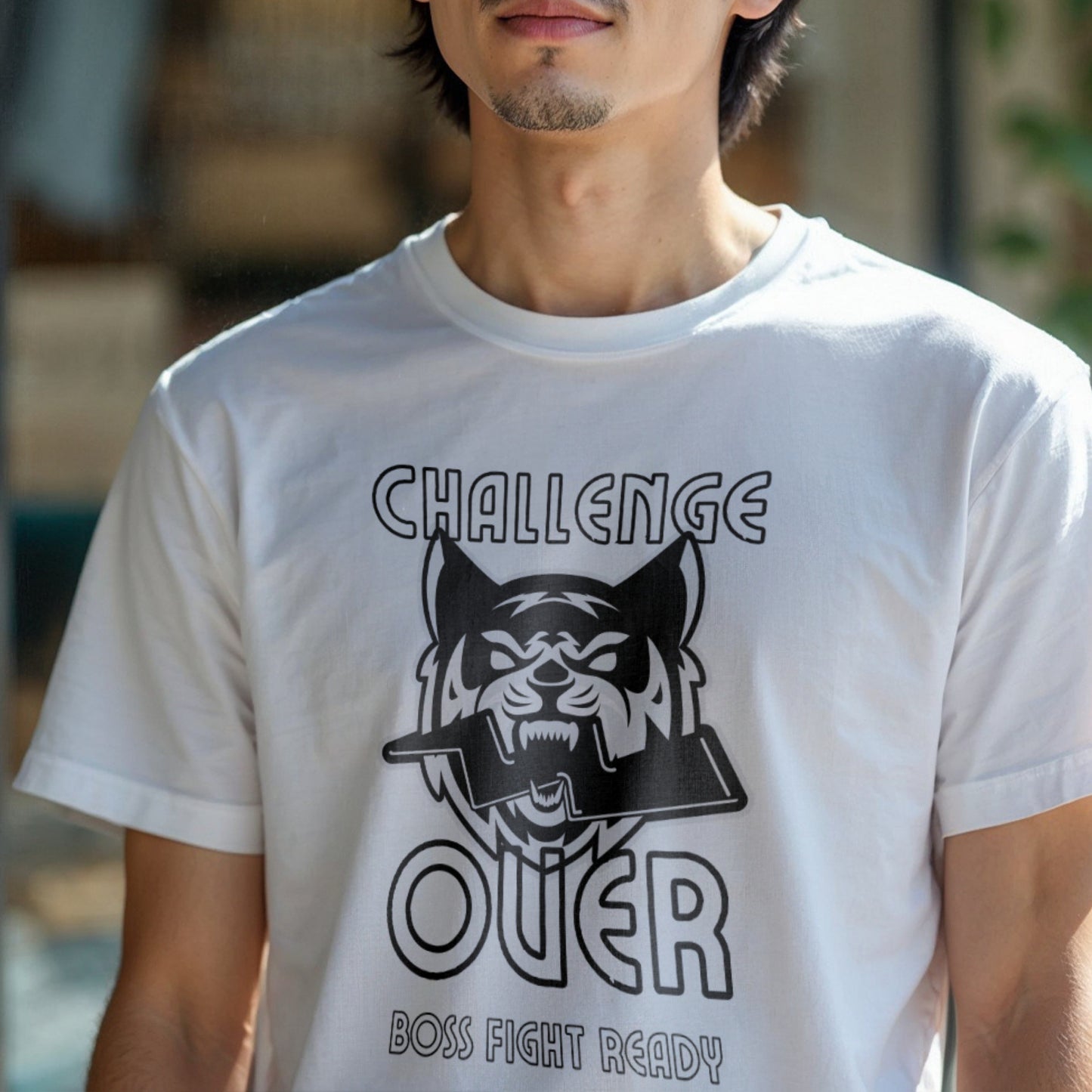 Challenge Over Boss Fight Ready - Gaming Motivational Statement Artwork