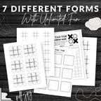 Printable Tic Tac Toe Forms x7