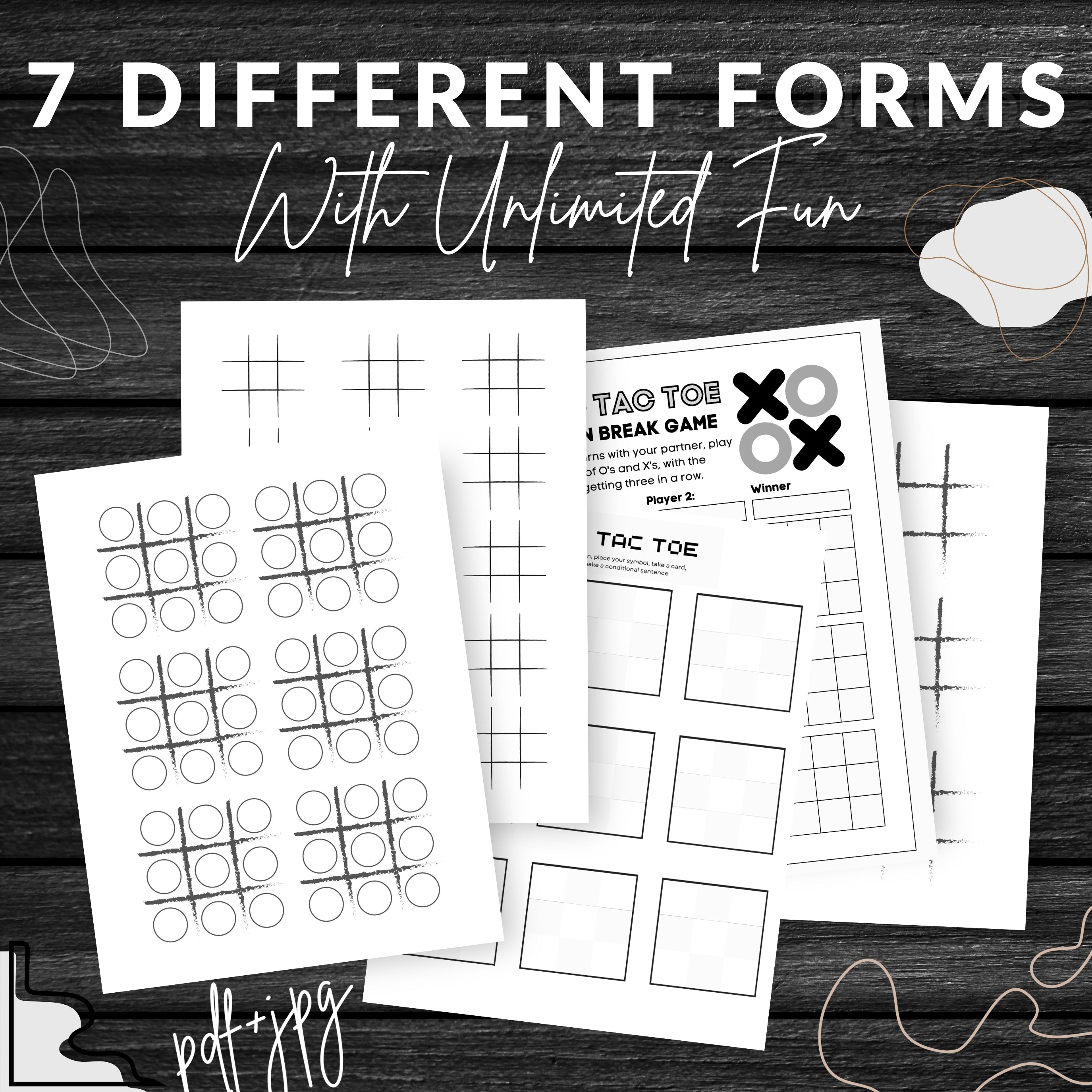 Printable Tic Tac Toe Forms x7