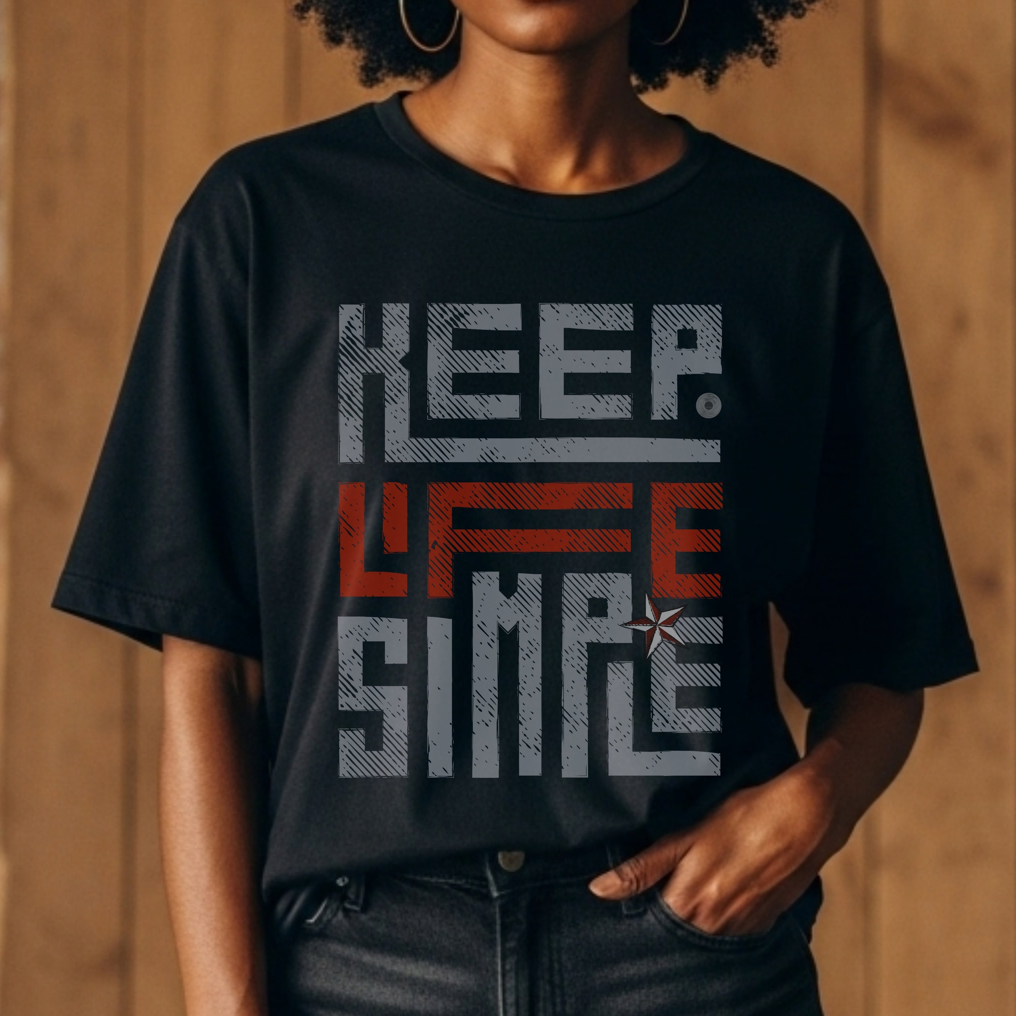 Keep Life Simple - Distressed Typography Minimalist Lifestyle Statement Artwork