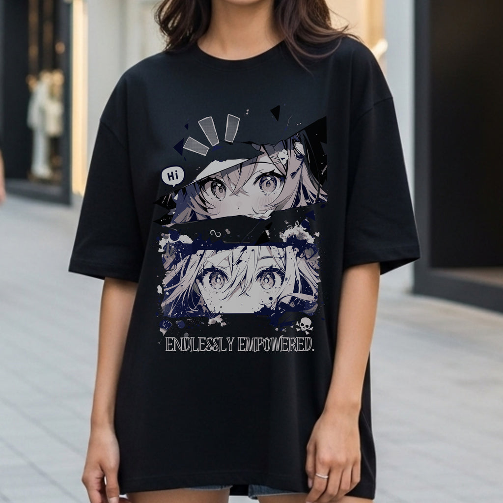 Endlessly Empowered - Anime Girl Duo Splatter Art Manga Strength Statement Artwork