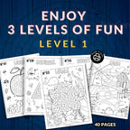 80 Mazes Fun Activity Sheets For Kids & Adults - 3 Levels