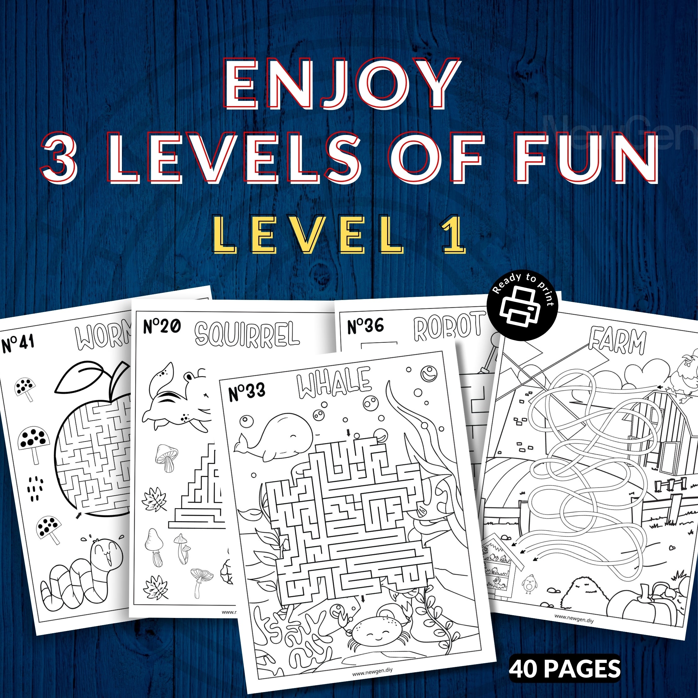 80 Mazes Fun Activity Sheets For Kids & Adults - 3 Levels