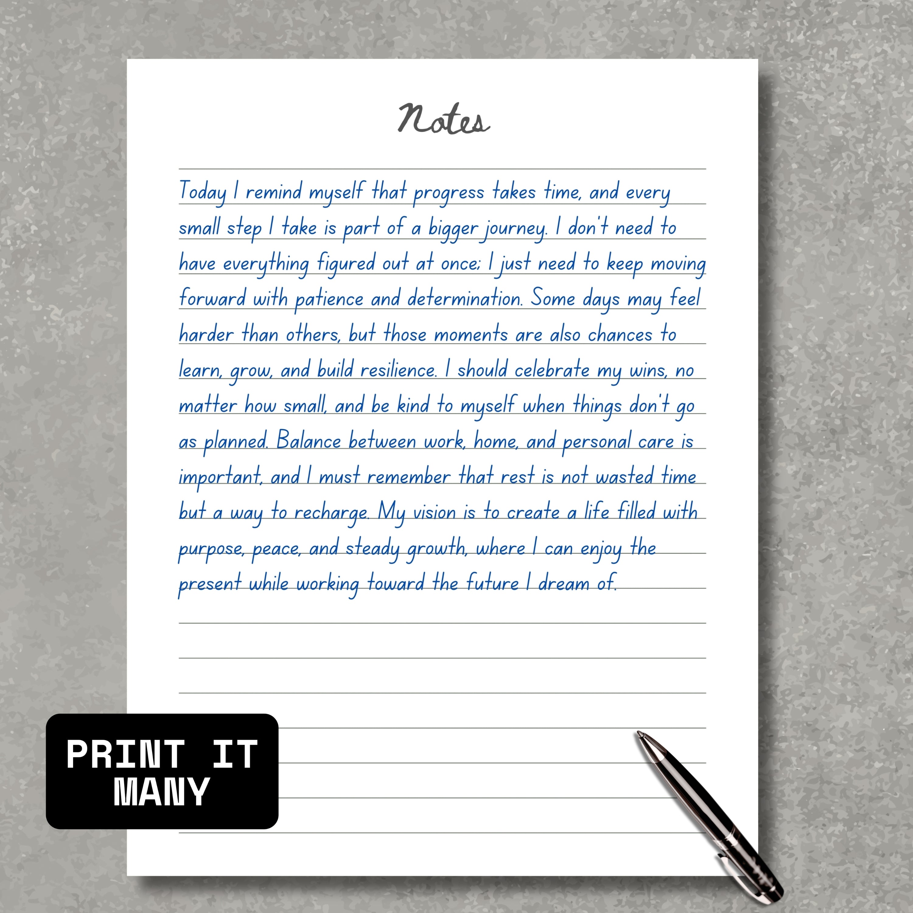 Notes Lined Paper Sheet