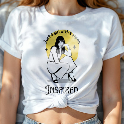 Just A Girl With A Vision Inspired - Yellow Circle Illustration Dreamer Statement Artwork