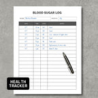 Blood Sugar Log PDF Sheet