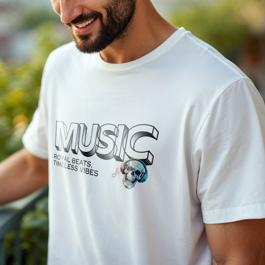 Music Royal Beats Timeless Vibes - Colorful Skull Statement Artwork