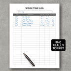 Work Time Log Sheet