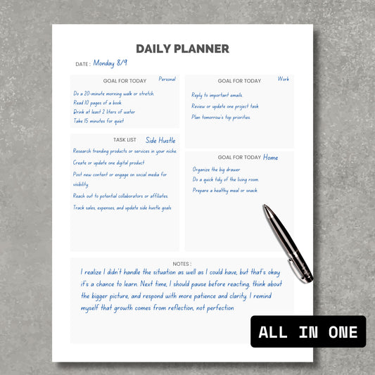 Daily Planner PDF Sheet V1