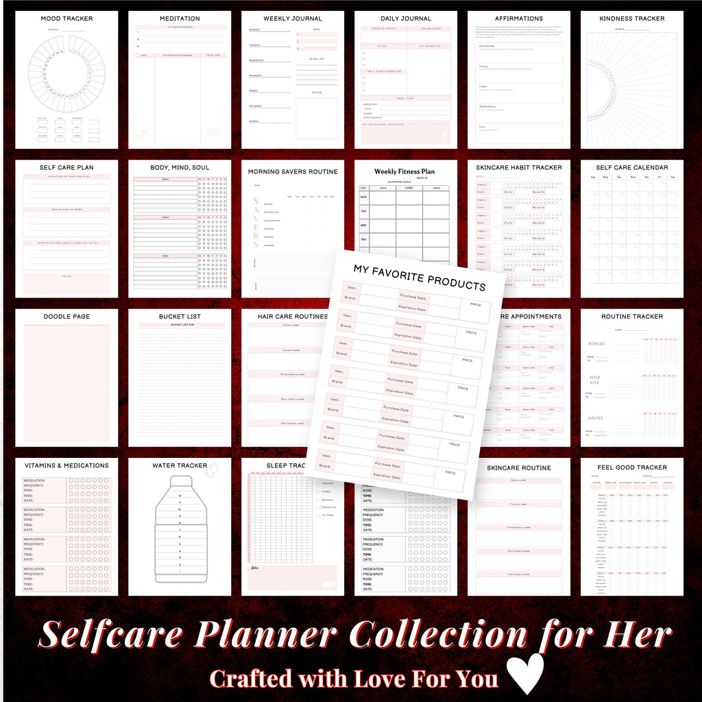 Self Care Planner Bundle For Her