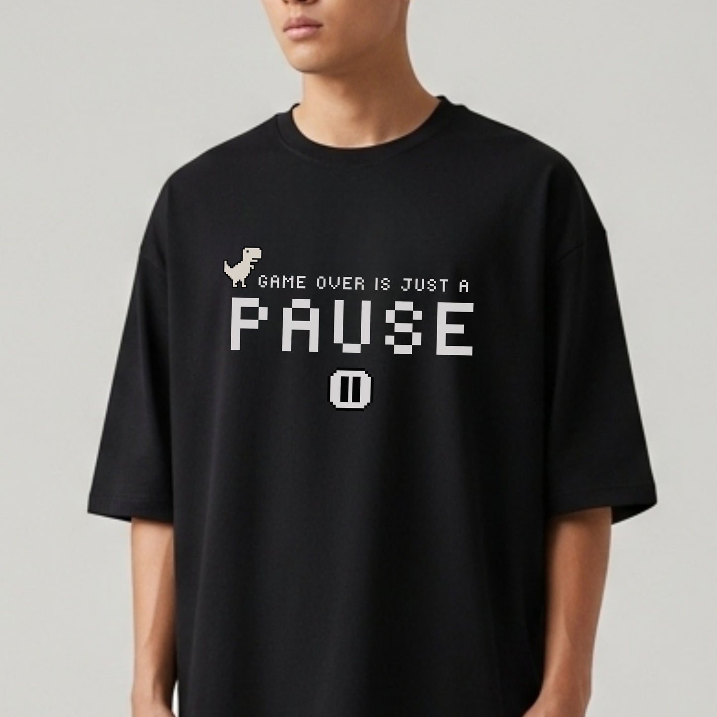 Game Over Is Just A Pause - Retro Gaming Motivational Statement Artwork