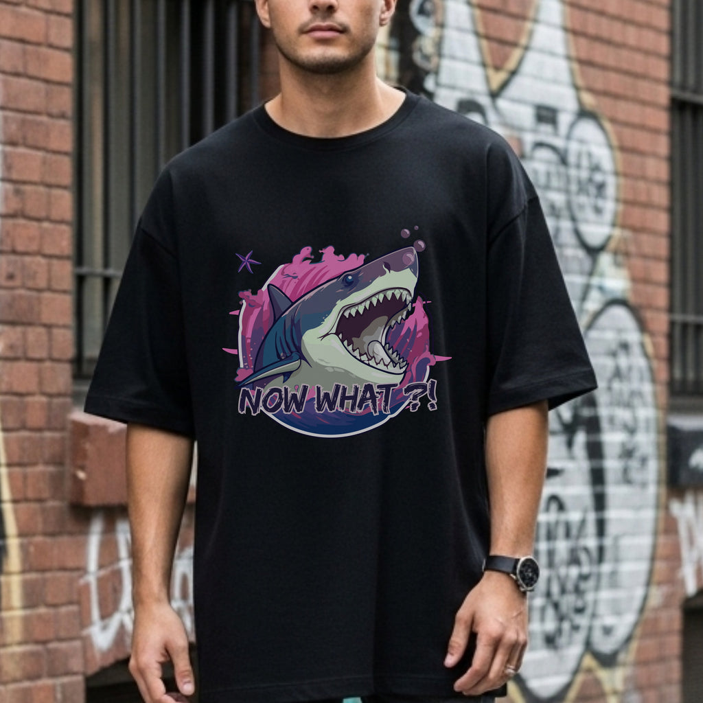 Now What Shark - Funny Ocean Adventure Statement Artwork