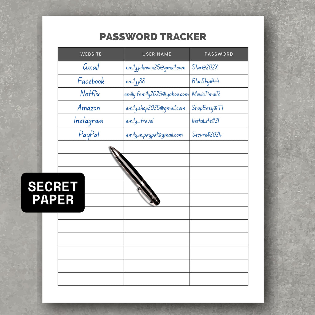 Personal Passwords Tracker