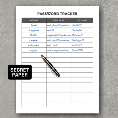 Personal Passwords Tracker