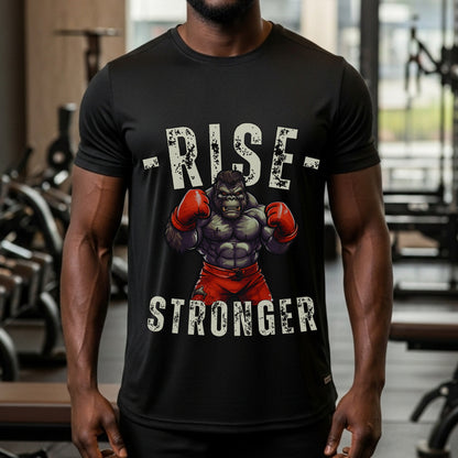 Rise Stronger - Boxing Gorilla Fitness Motivational Statement Artwork