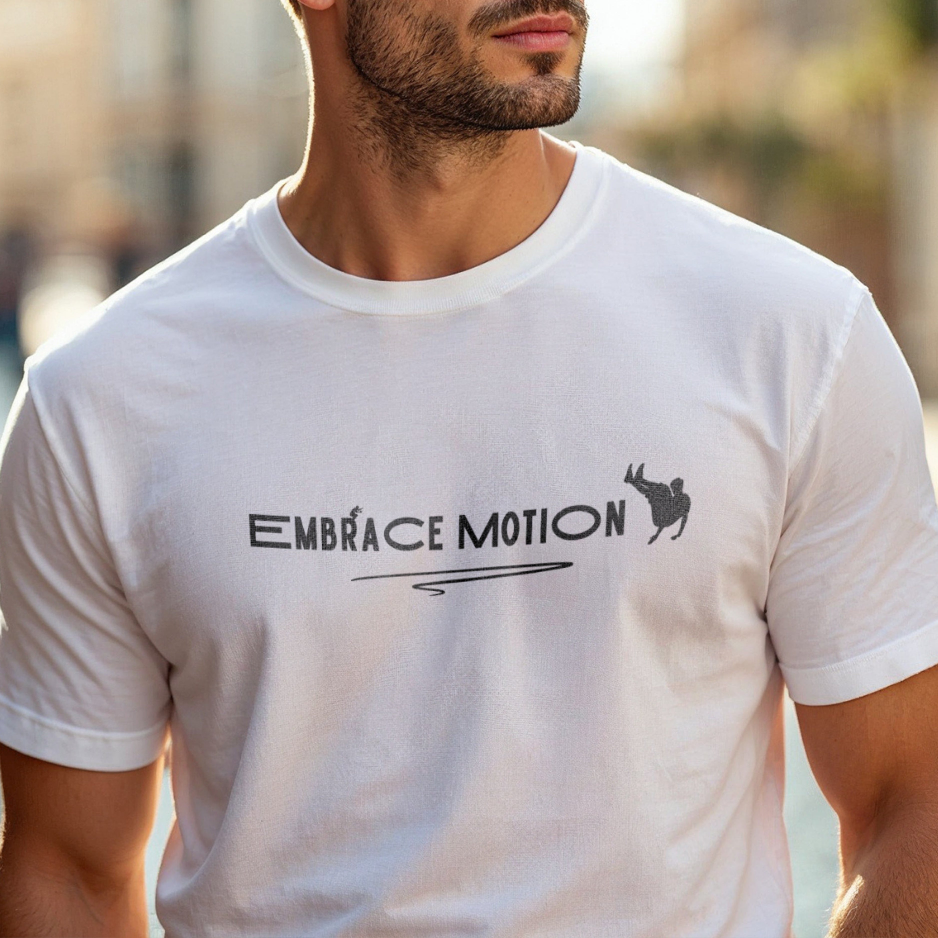 Embrace Motion - Minimalist Action Philosophy Statement Artwork