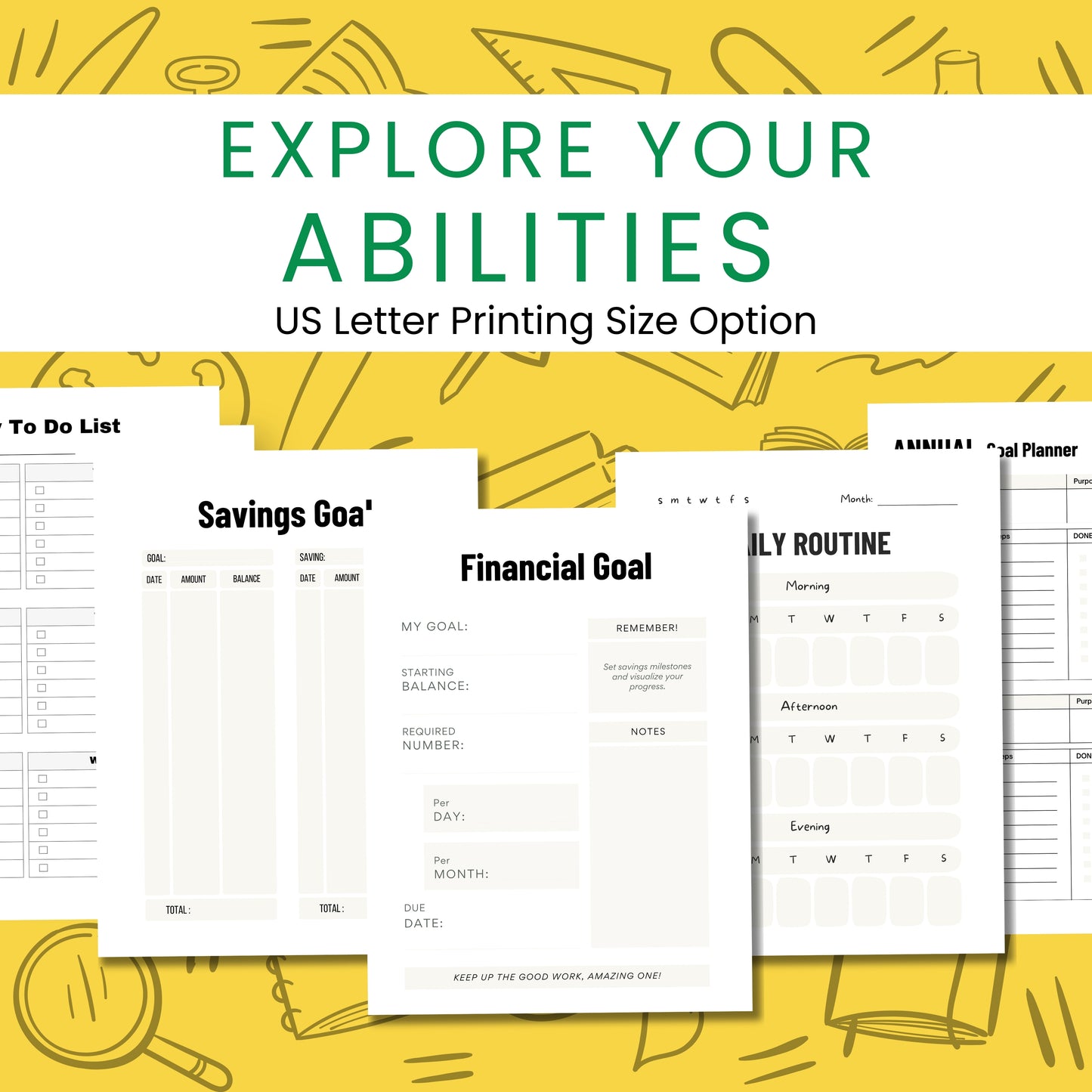 Goal Achieving Planner Bundle