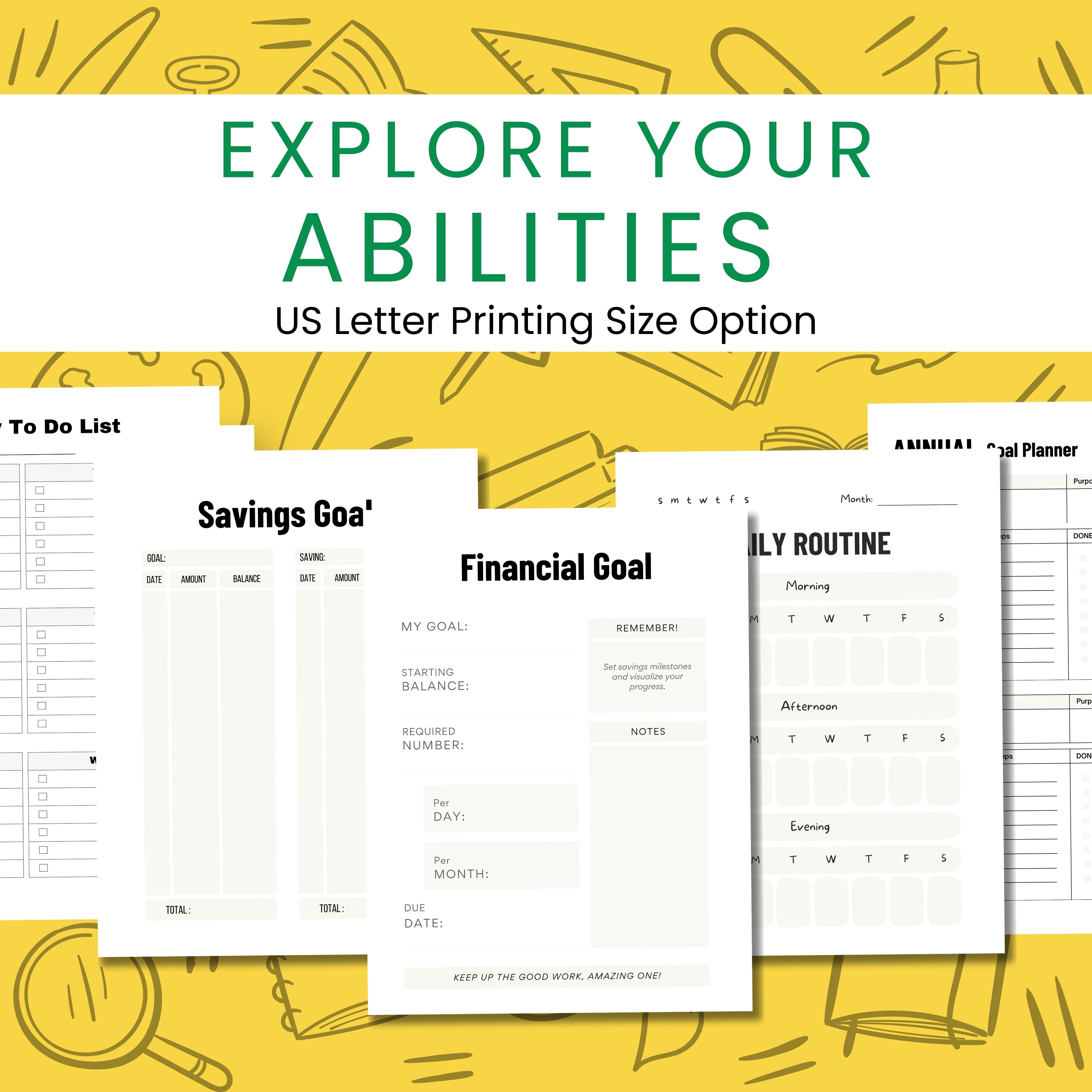 Goal Achieving Planner Bundle