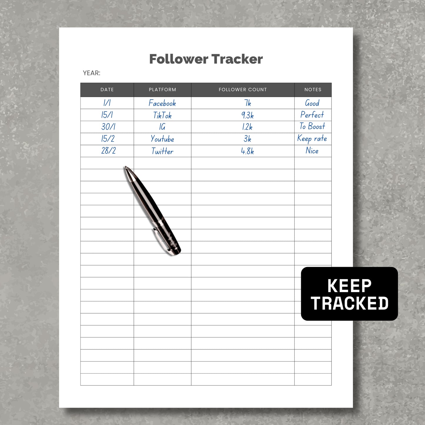 Follower Tracker PDF Paper