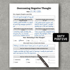 Overcoming Negative Thoughts Paper Sheet
