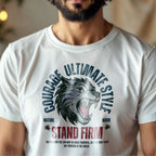 Courage Ultimate Style Stand Firm Wolf Motivational Statement Artwork