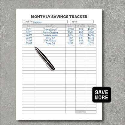 Monthly Saving Tracker