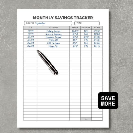 Monthly Saving Tracker