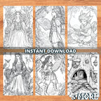 Woodland Elves Coloring Book Pages