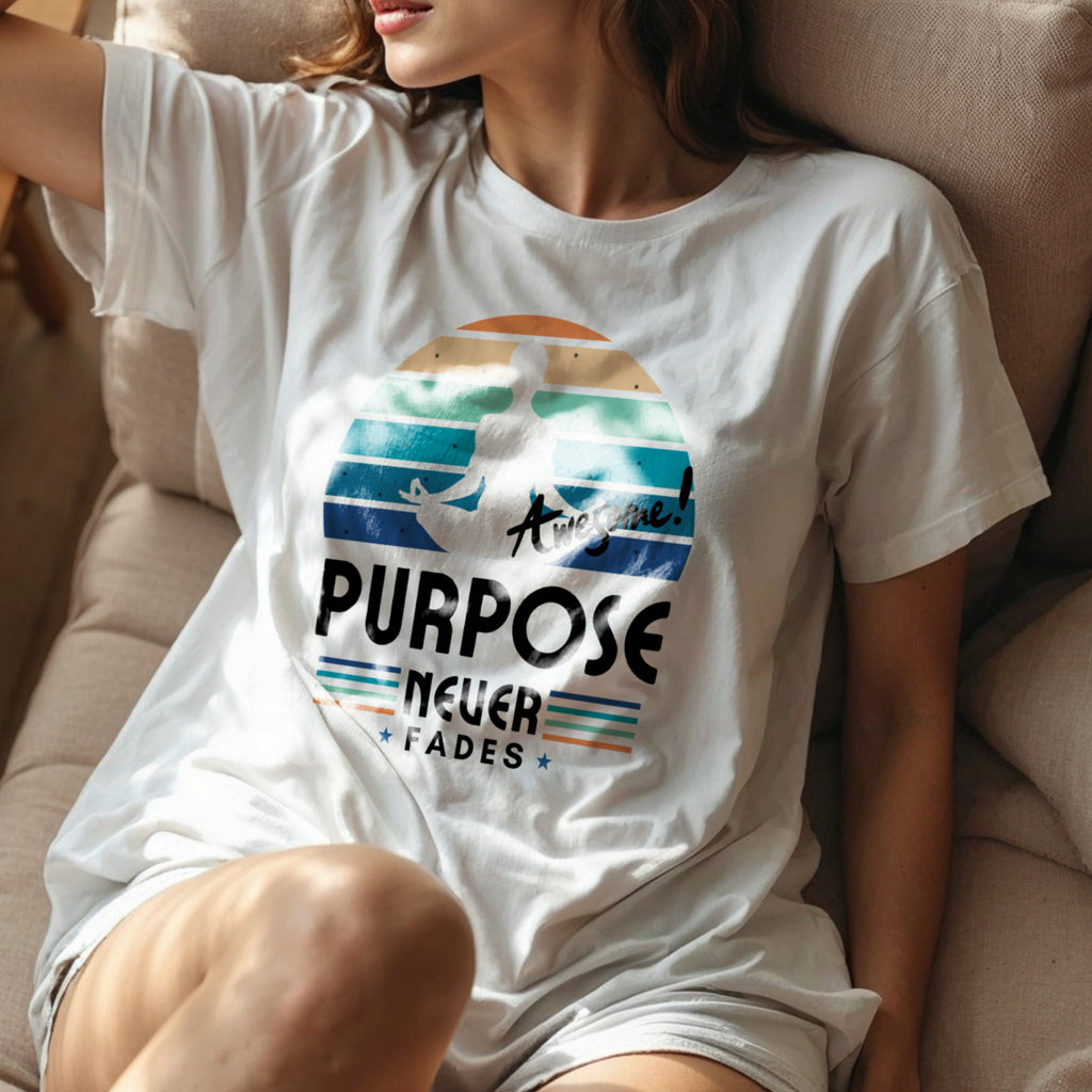 Awesome Purpose Never Fades - Meditation Retro Mindfulness Wellness StatementArtwork